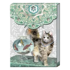 3 x 4 Note Pad Fish Bowl Cat  42380