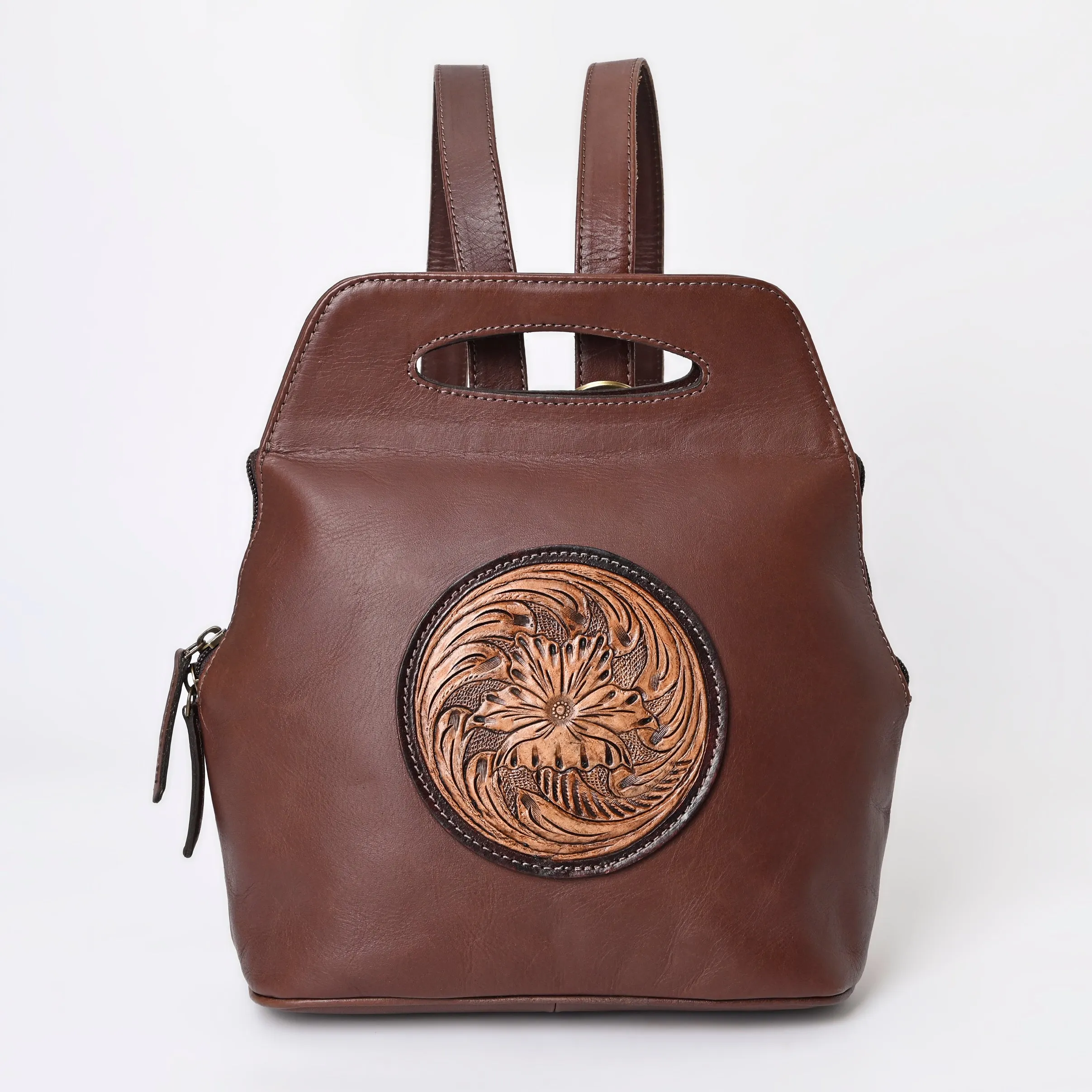 A&A-1039 Montana West 100% Genuine Oily Calf Leather Backpack