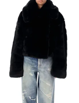 ACNE STUDIOS Fluffy Faux Fur Cropped Jacket