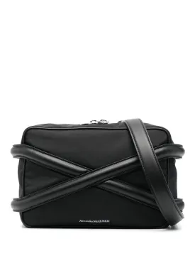 ALEXANDER MCQUEEN Men's Black Harness Camera Crossbody Bag for SS23