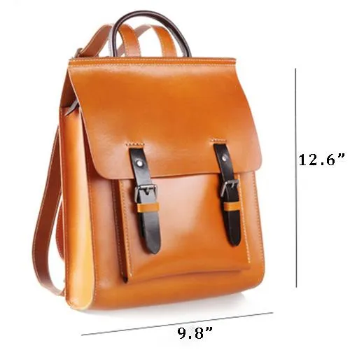 Best Handmade Black Leather Womens Backpack Tan Womens Satchel School Backpack