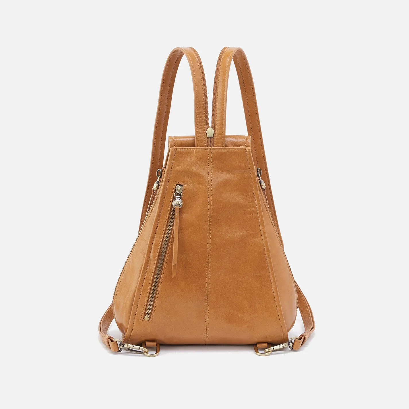 Betta Backpack In Polished Leather - Natural