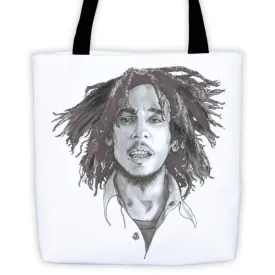 Bob Marley The Legend Black Ink Tote Bag