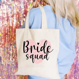 Bride Squad Heart Tote Bag