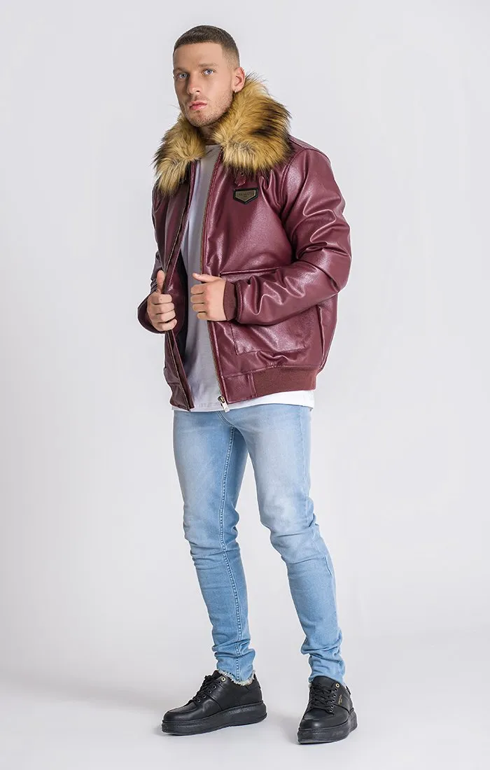 Burgundy Aviator Jacket