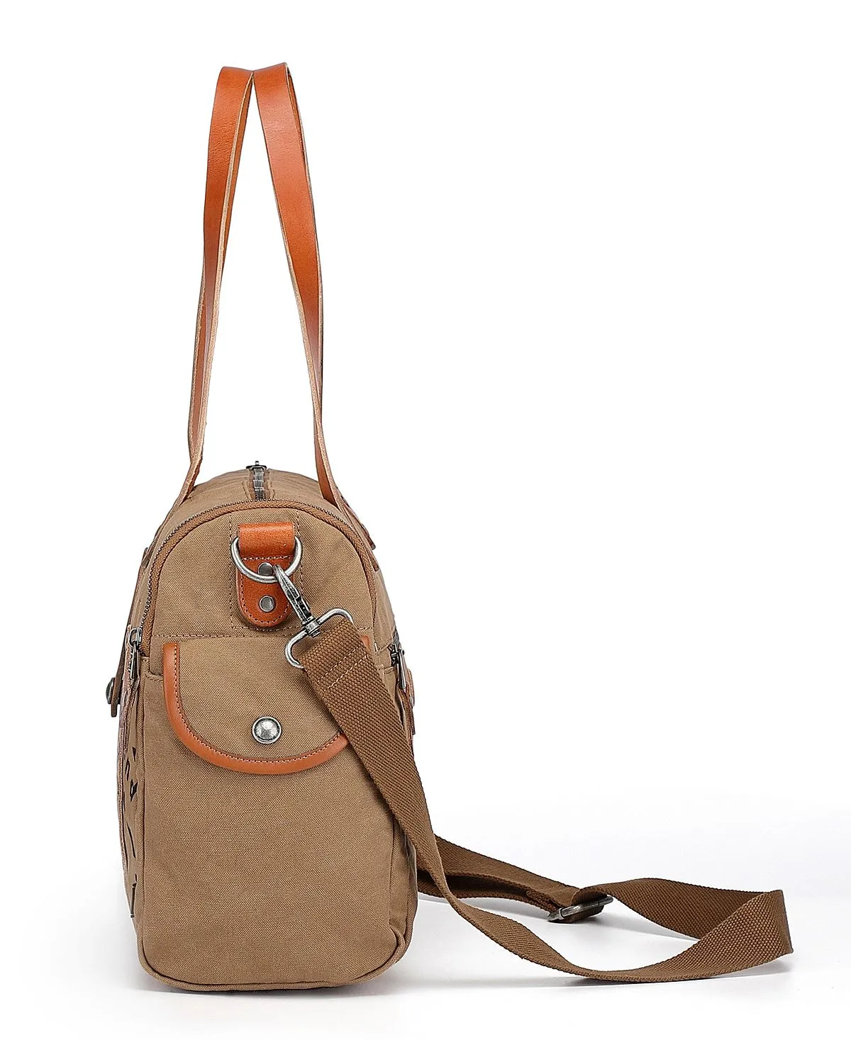 Canvas satchel bag Super Horse TSD BRAND, brown