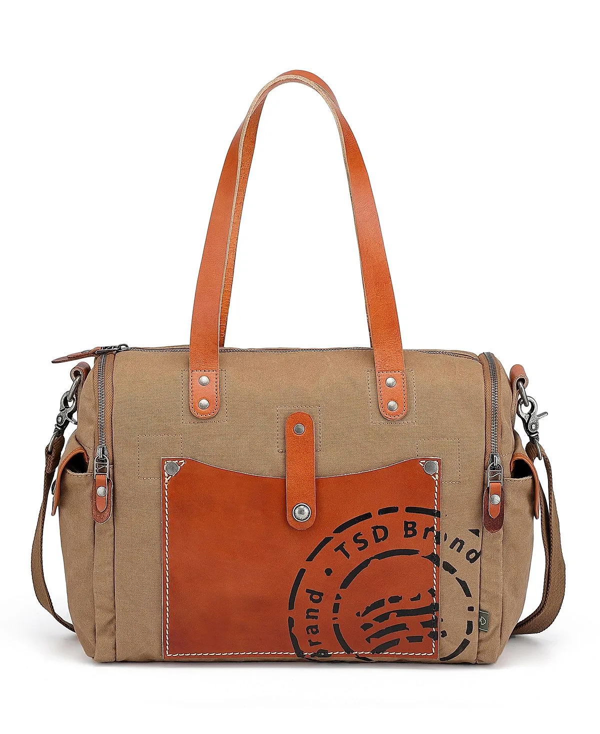 Canvas satchel bag Super Horse TSD BRAND, brown