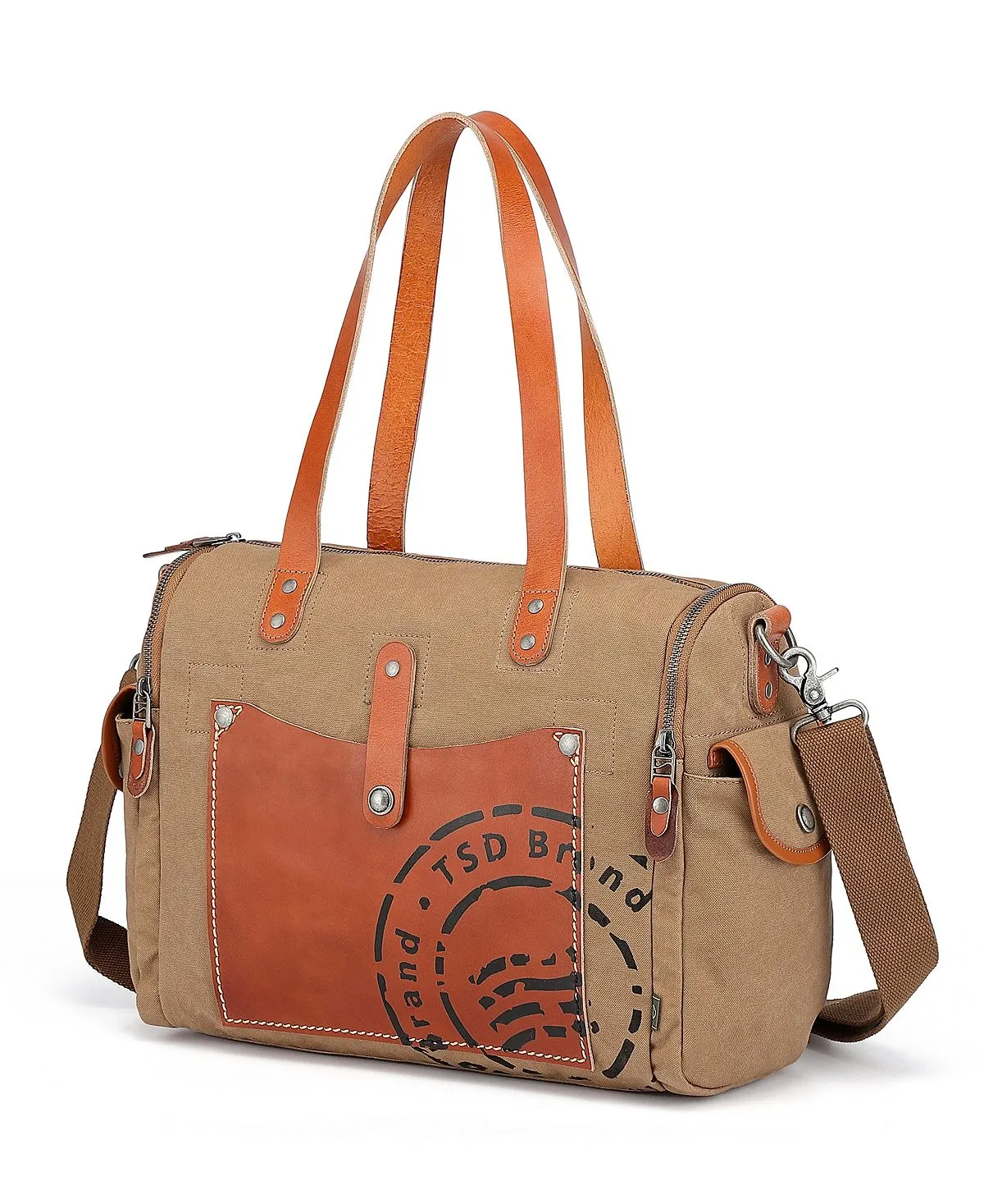 Canvas satchel bag Super Horse TSD BRAND, brown