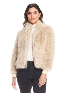 Champagne Parkside Fox Faux Fur Jacket