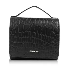 CIMONI Genuine Leather Classic Makeup Pouch Cosmetic Organizer Travel Organiser Toiletry Bag Carry Case Portable Cube Purse Pouch for Women