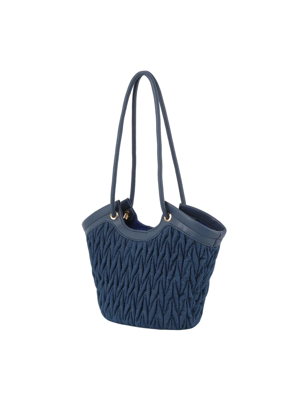 Denim matelassé style tote bag