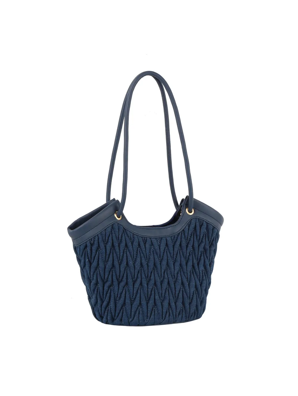 Denim matelassé style tote bag