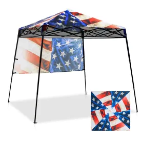 Eagle Peak SHADE GRAPHiX Day Tripper 8x8 Pop Up Canopy Tent with Digital Printed Stars and Stripes Top