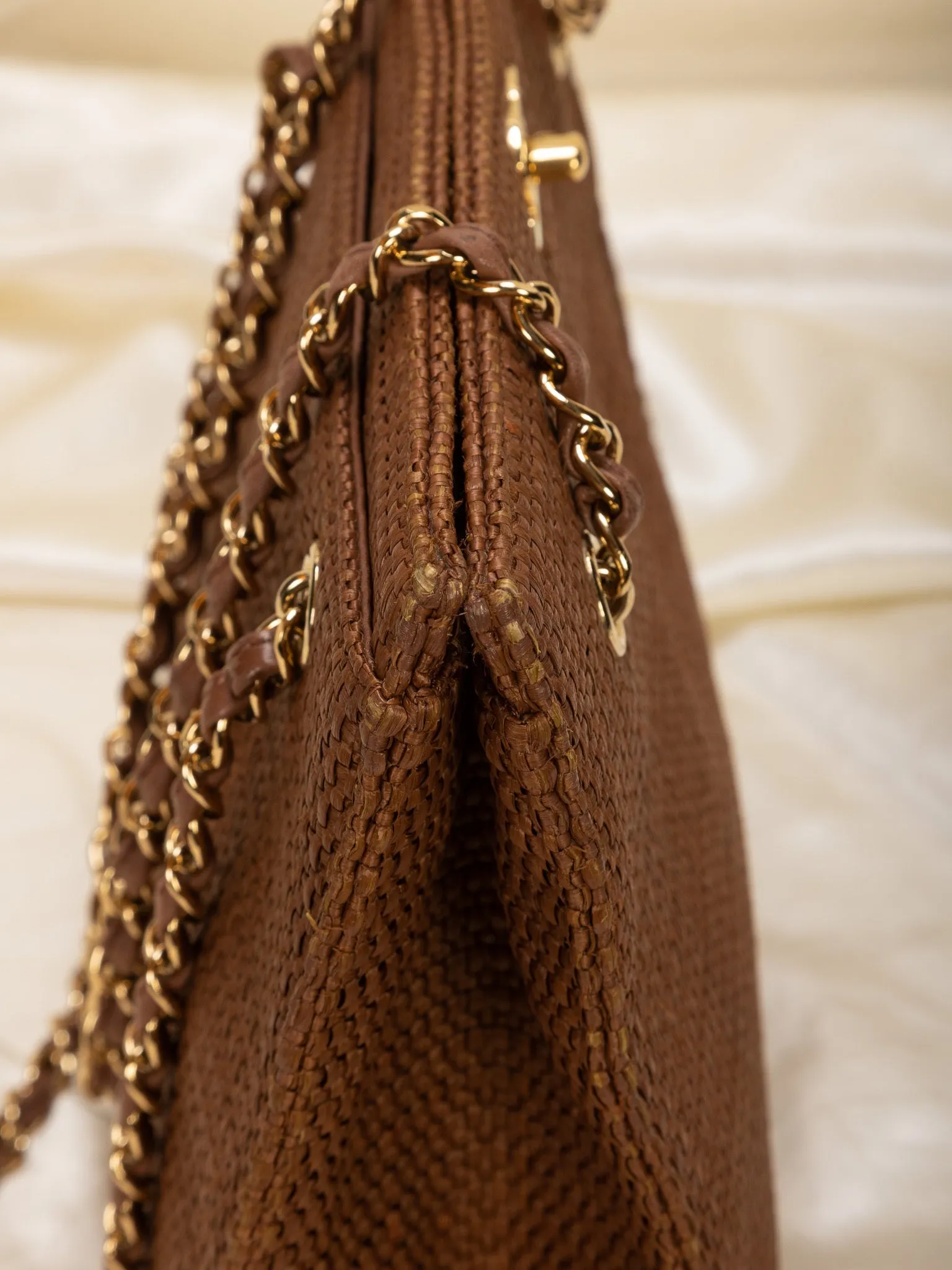 Extremely Rare CL Straw Raffia Turnlock Tote