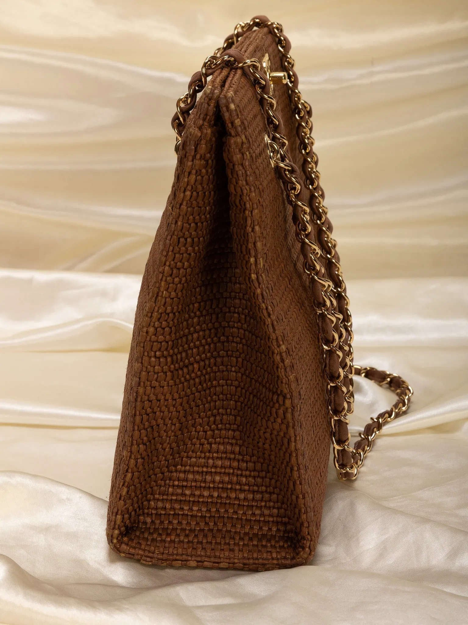 Extremely Rare CL Straw Raffia Turnlock Tote