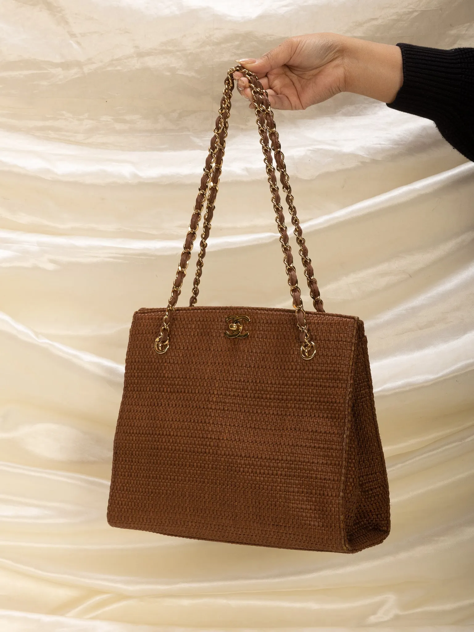 Extremely Rare CL Straw Raffia Turnlock Tote