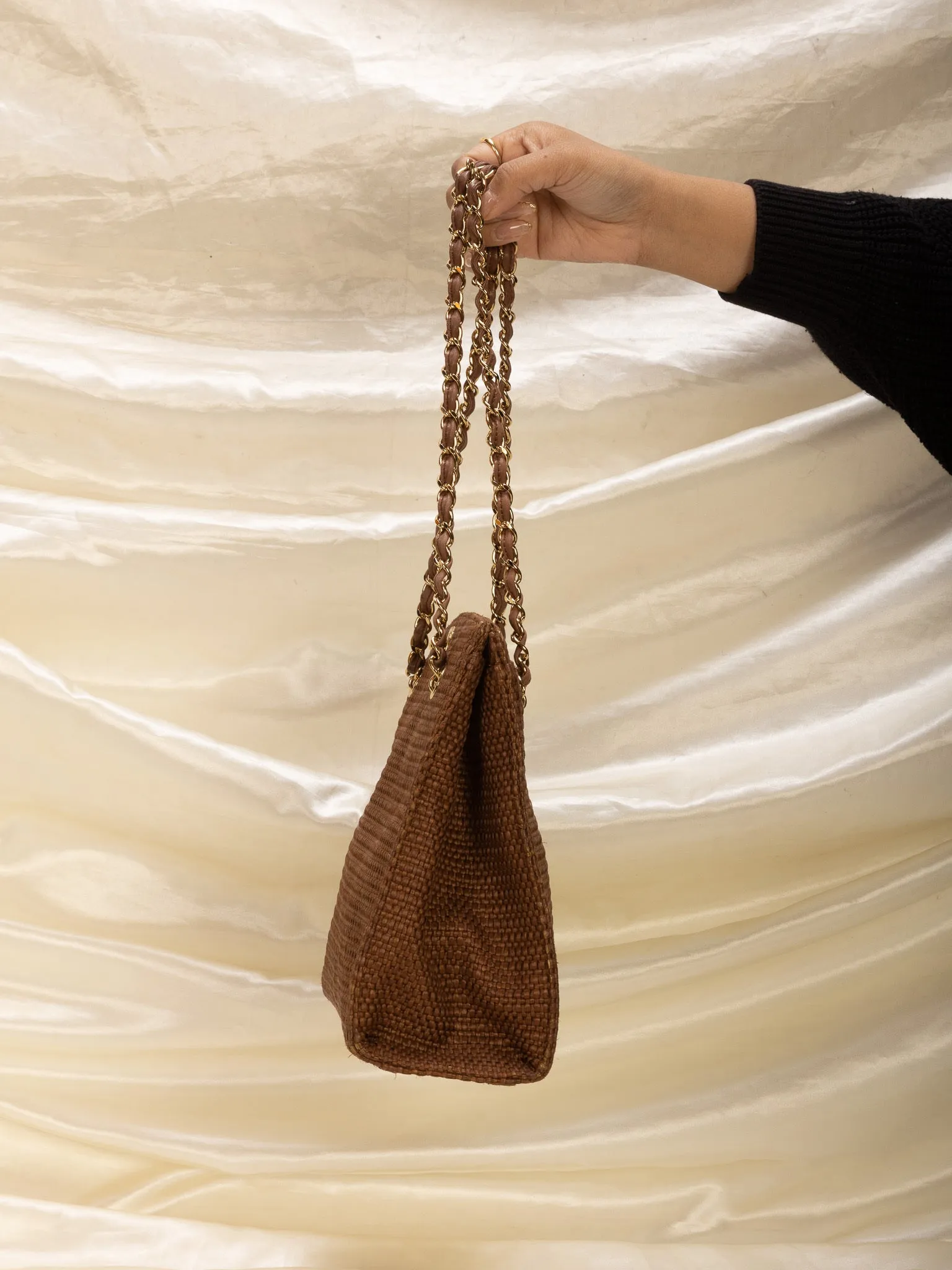 Extremely Rare CL Straw Raffia Turnlock Tote