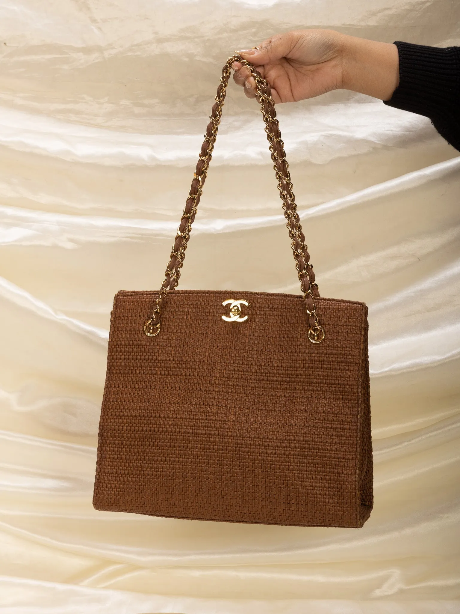 Extremely Rare CL Straw Raffia Turnlock Tote