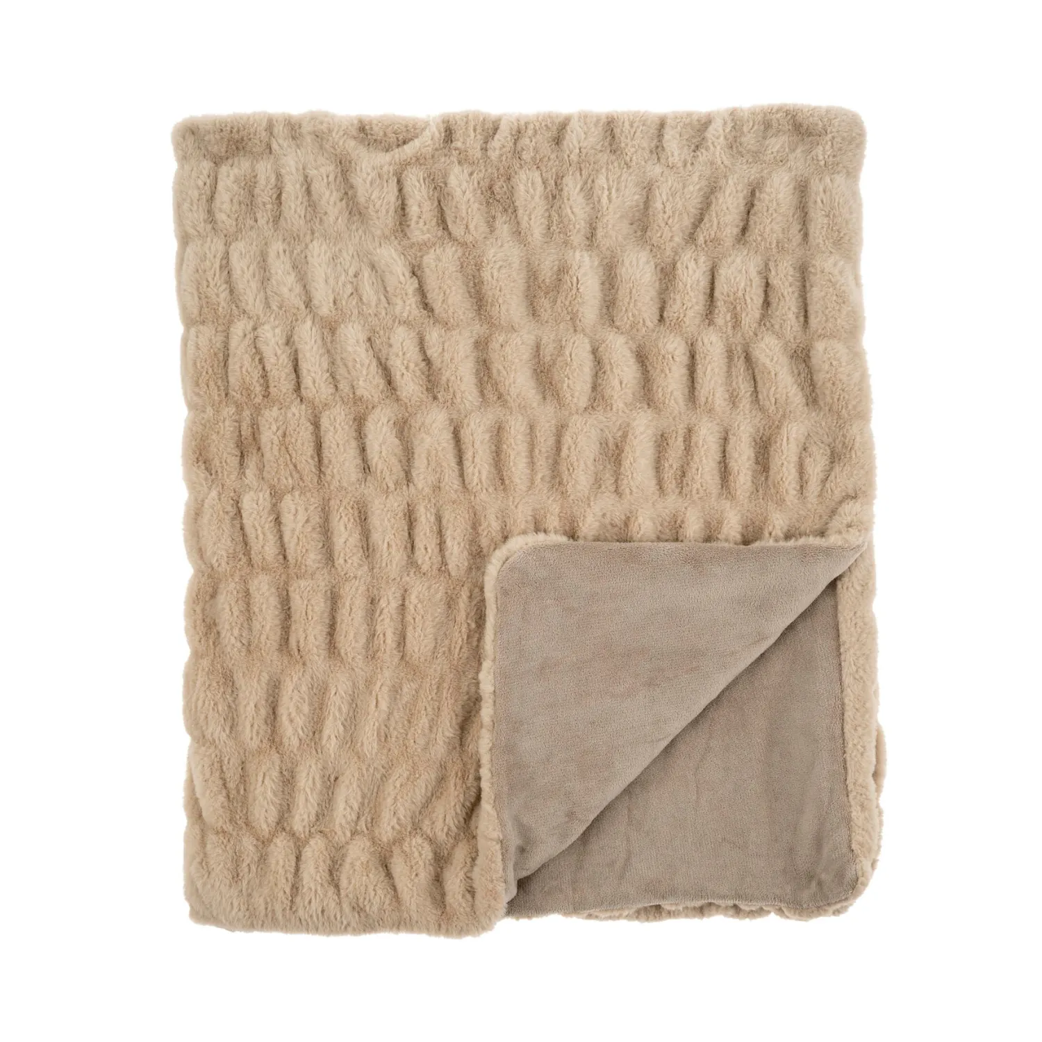 Faux Fur Taupe Throw