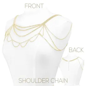 Gold Rhinestone Body Shoulder Chain