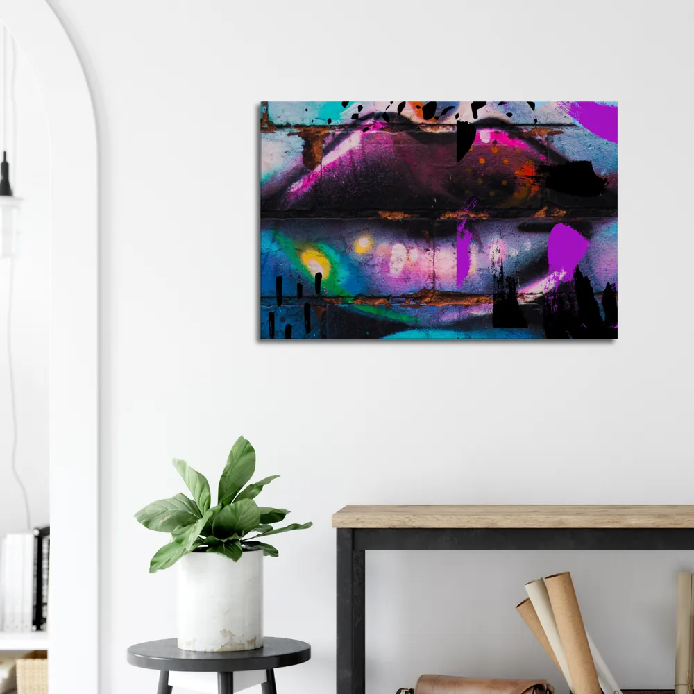 Graffiti kiss digital print Canvas