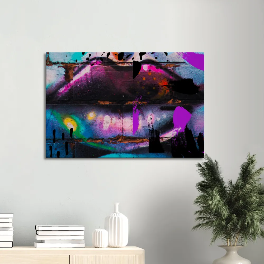 Graffiti kiss digital print Canvas