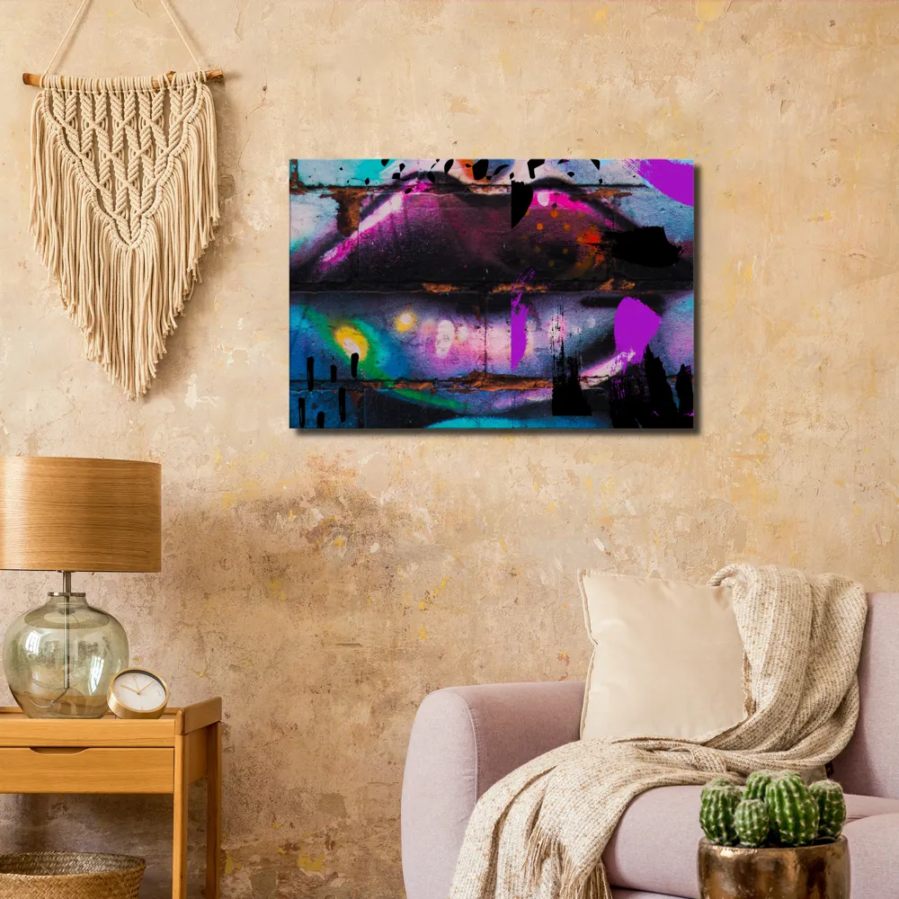 Graffiti kiss digital print Canvas