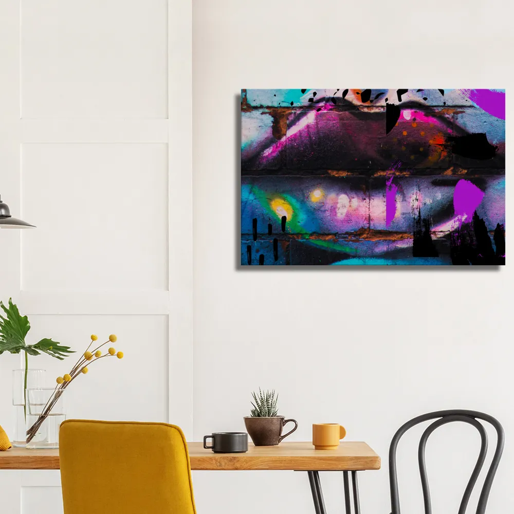 Graffiti kiss digital print Canvas