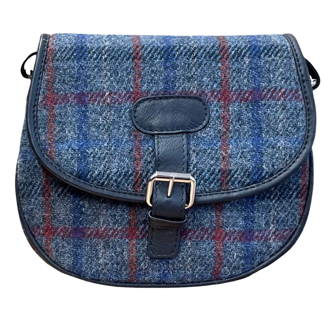 Harris Tweed Saddle Bag - Grey Check