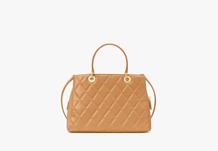 Kate Spade Carey Quilted Sullivan Satchel In Tiramisu