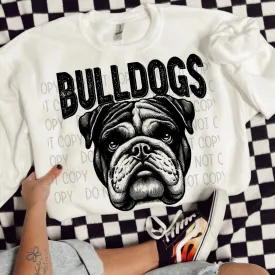 Line Drawing Bulldogs  Mascot Sweatshirt/Long Sleeve