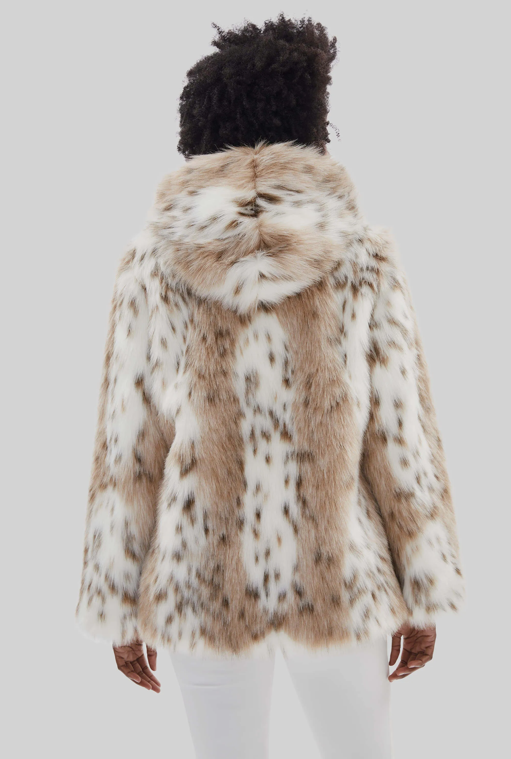 Lynx Hooded Faux Fur Jacket