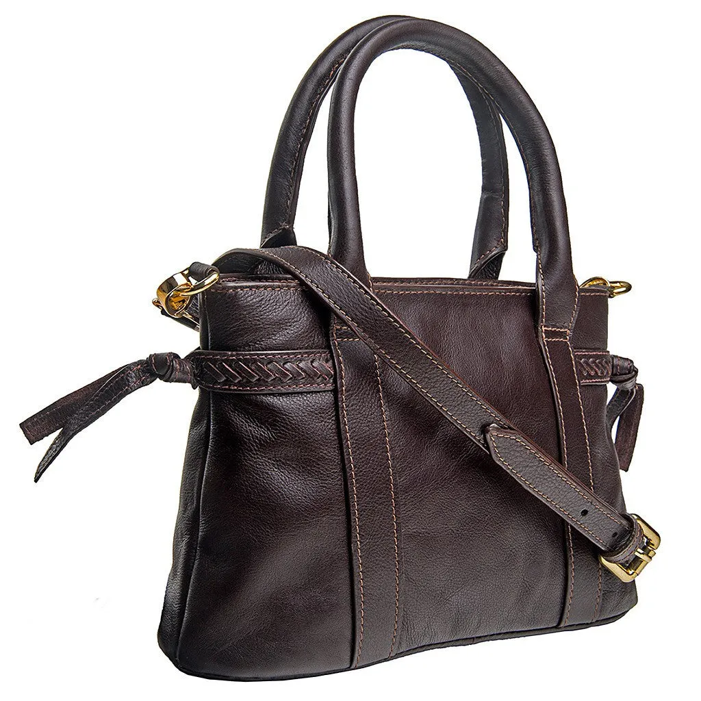 Mina Leather Small Satchel