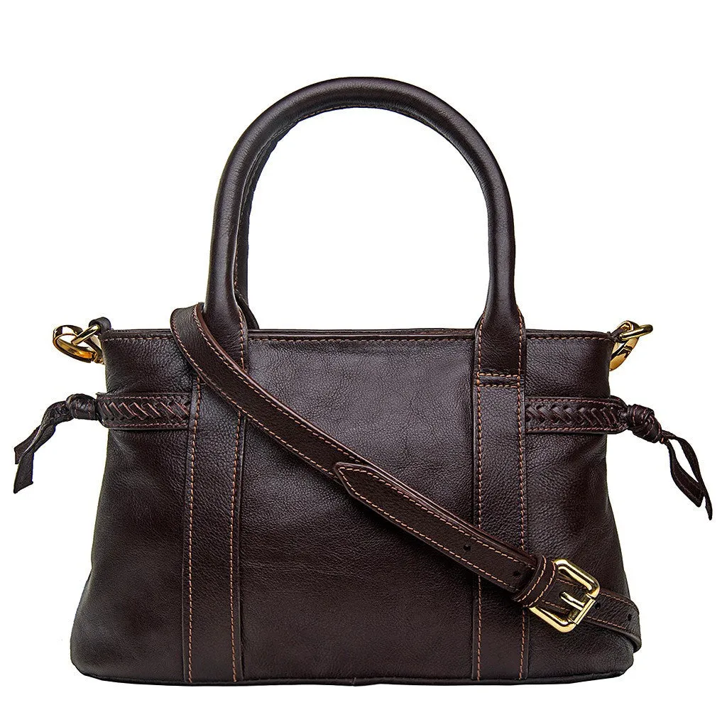 Mina Leather Small Satchel