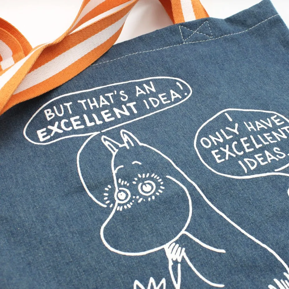 Moomin "Excellent Idea" Denim Tote