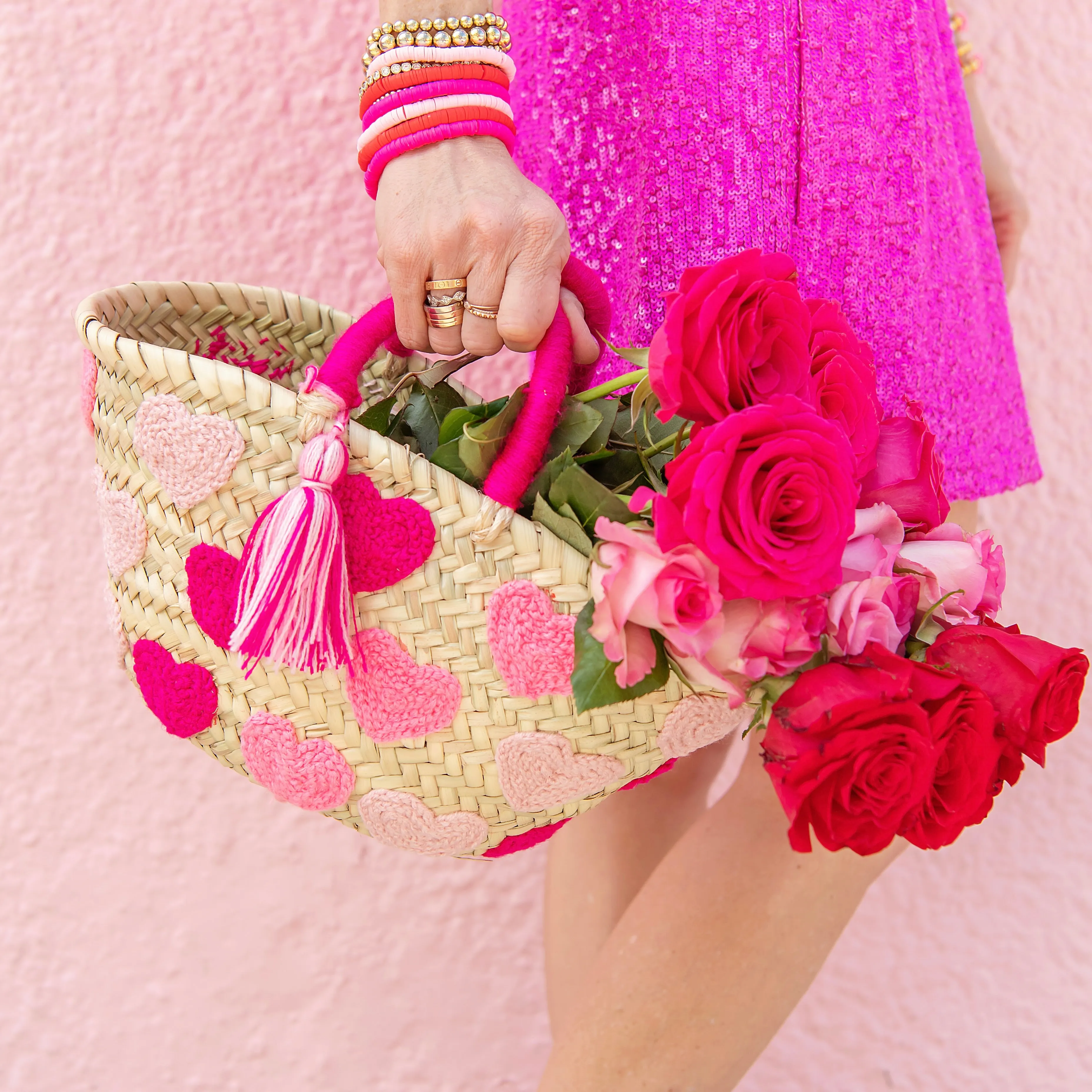 Pink Ombre Hearts Valentines Tote