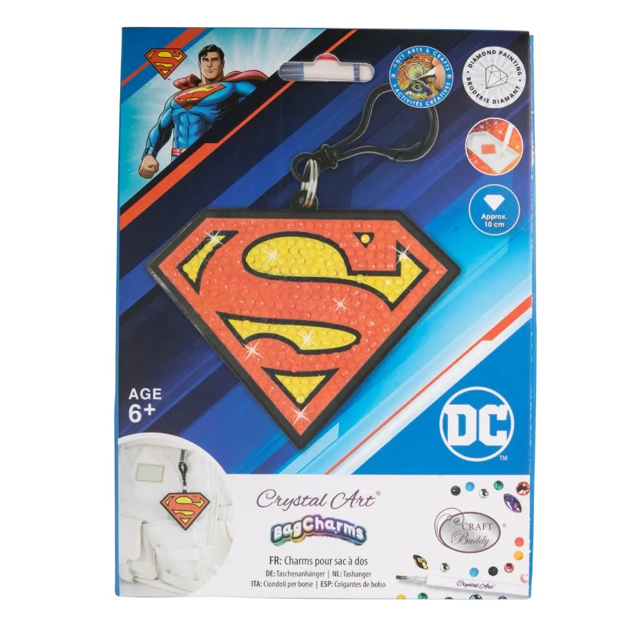 "Superman" Crystal Art Bag Charm Kit DC