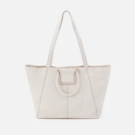 Sheila East-West Tote in Pebbled Leather - White