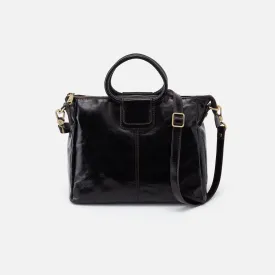 Sheila Medium Satchel In Polished Leather - Black