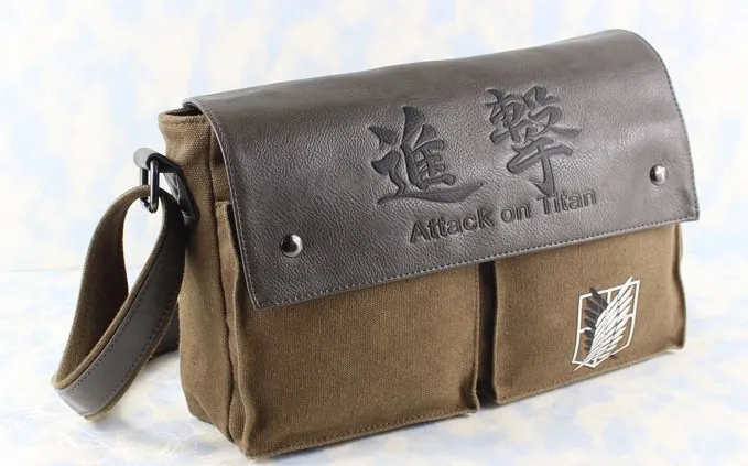 Shingeki no Kyojin Attack on Titan Leather Canvas Shoulder Bag