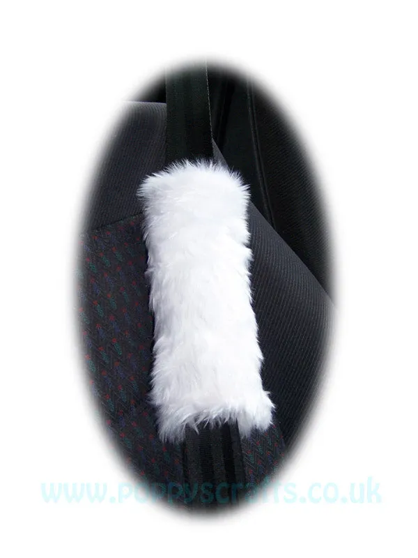 Single fluffy faux fur seatbelt pad / shoulder pad in choice of colour