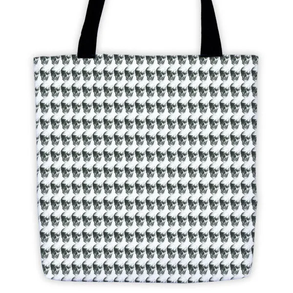 Skulls Repeat Patterns Tote Bag by Robert Bowen