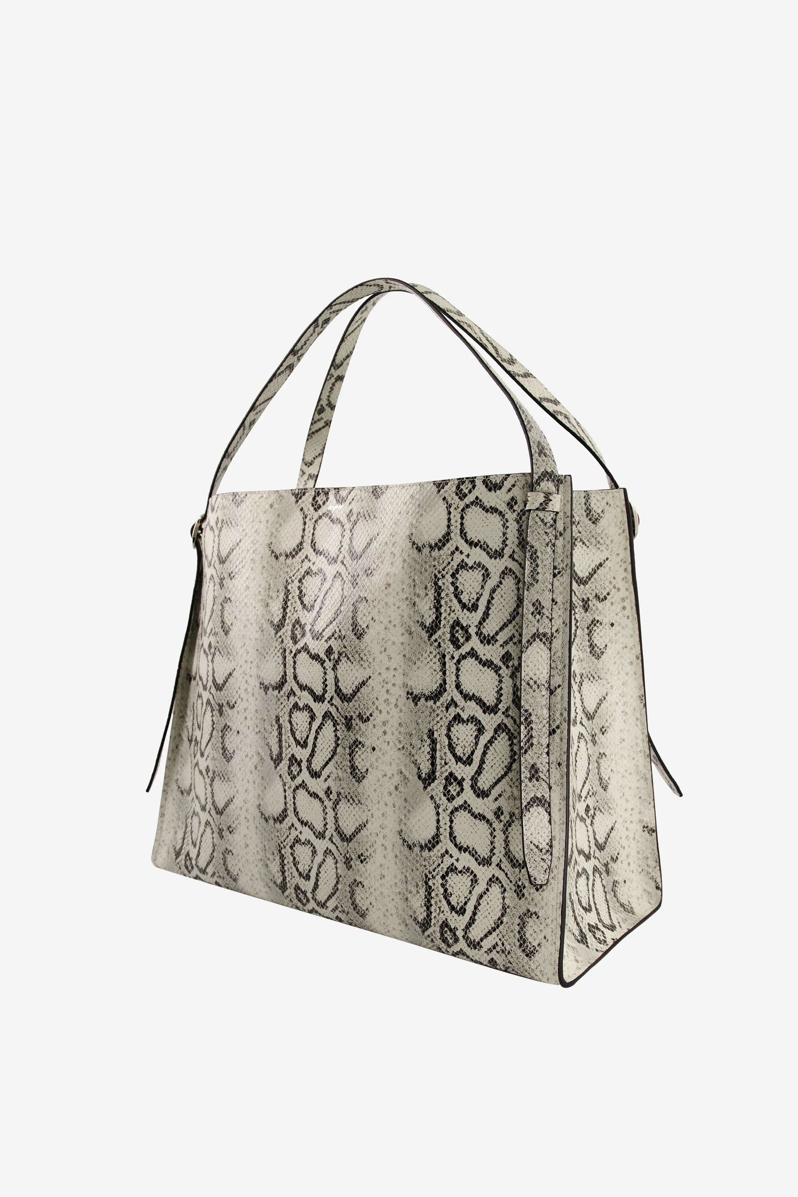 Snake Print Belt Tote Bag