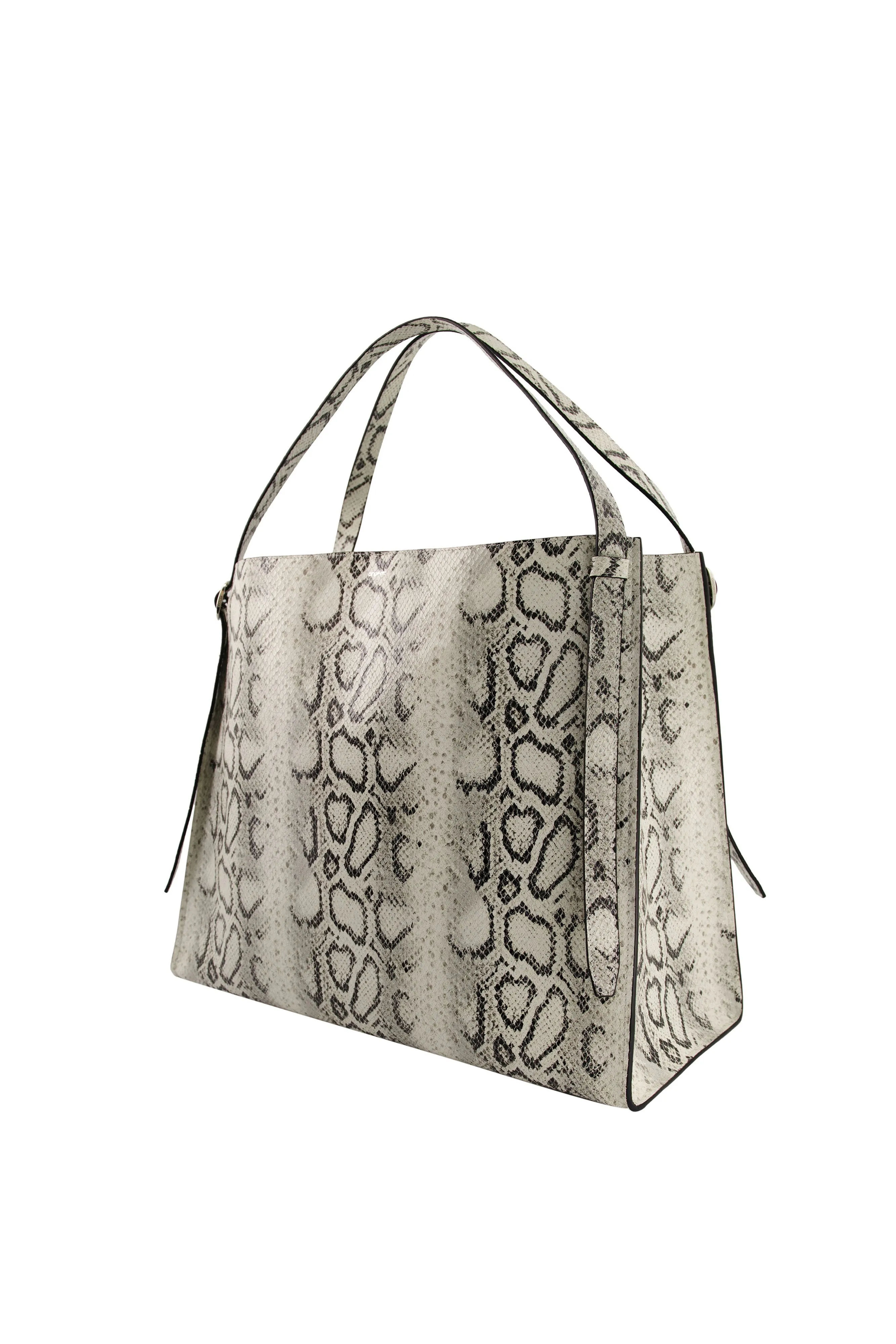 Snake Print Belt Tote Bag