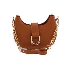 Stylish U-Shaped Buckle Crossbody Bag with Gold Chain Strap