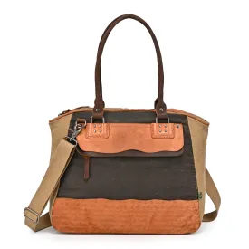 Tapa Two-Tone Canvas Satchel