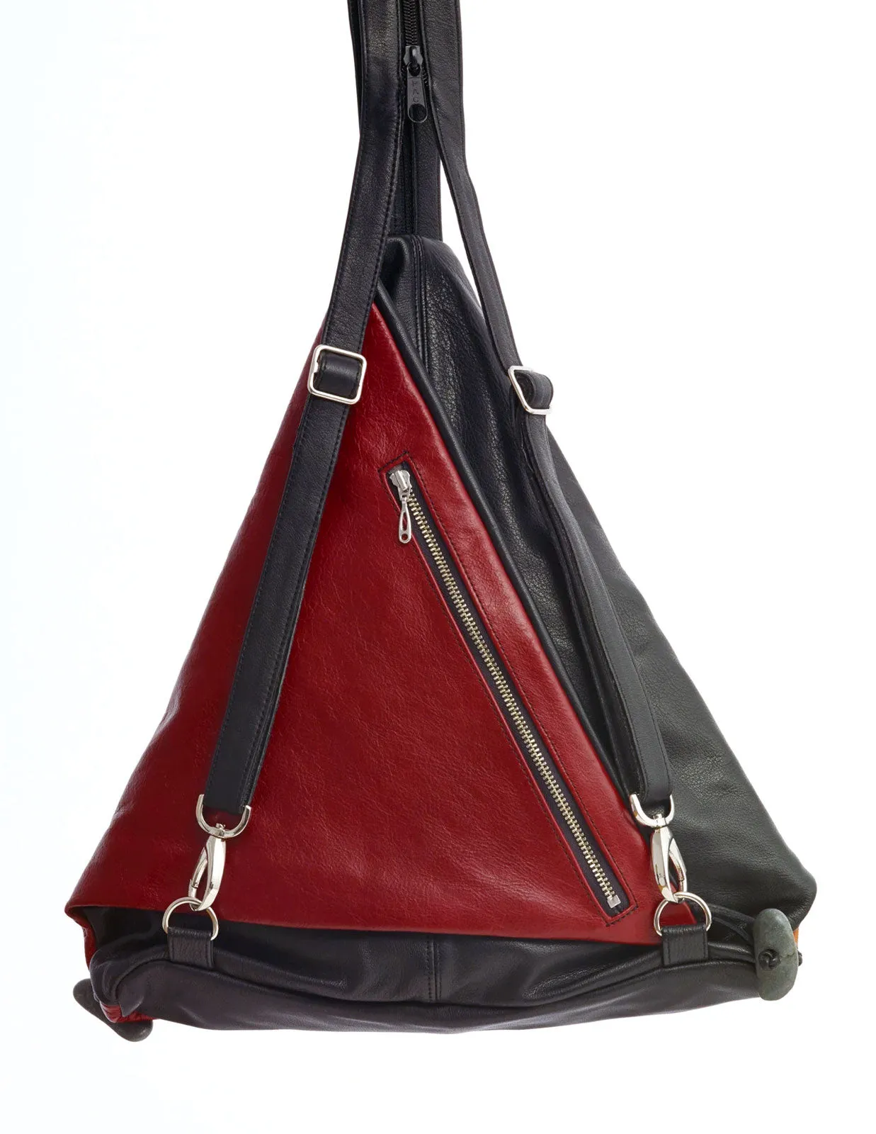 Triangle Fold - Siena Motif - Colourful Genuine Leather Bag Backpack Shoulder Bag