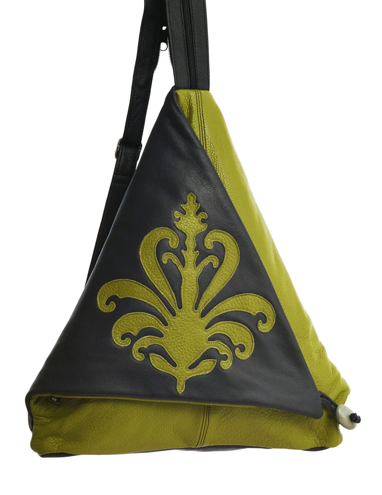 Triangle Fold - Siena Motif - Colourful Genuine Leather Bag Backpack Shoulder Bag