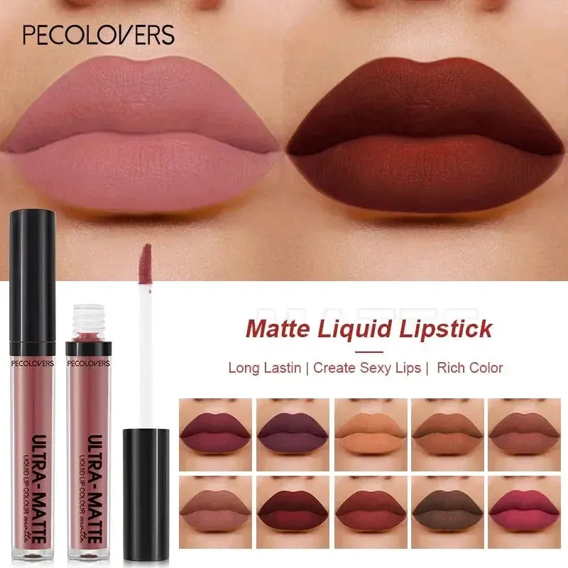 Waterproof Nude Lip Gloss - Long-lasting Velvet Matte Lipstick