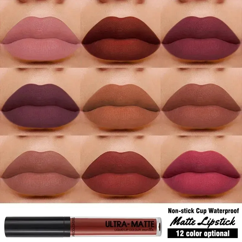 Waterproof Nude Lip Gloss - Long-lasting Velvet Matte Lipstick